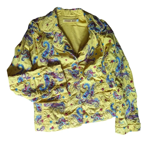 Paisley Yellow Women's Jacket - Picture 8 of 14